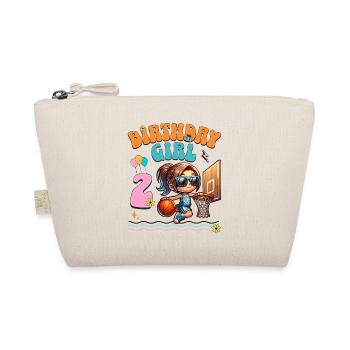 basket-ball 2e anniversaire fille basketteur - Trousse biologique - nature - Devant