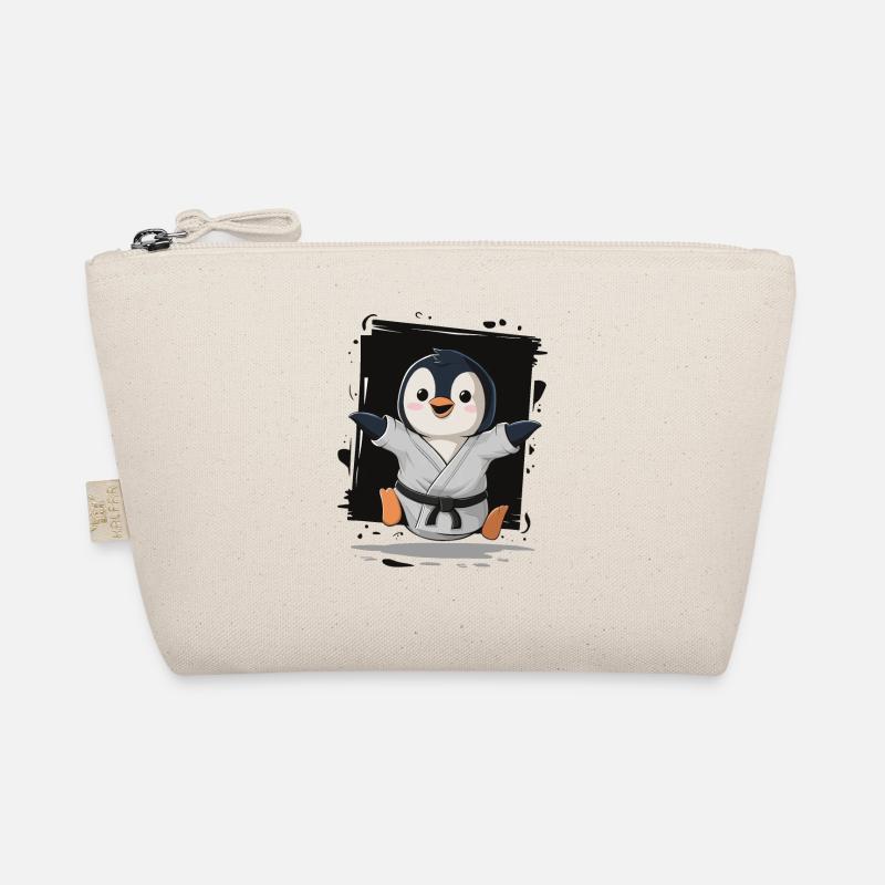 Karate Pinguin Freude für Kinder - Bio-Täschchen - Natur