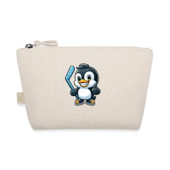 Pinguin Eishockeyspieler lustiges Eishockey Design - Bio-Täschchen - Natur - Vorne