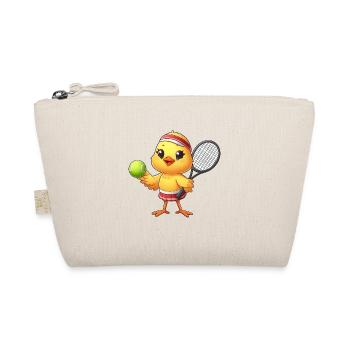 Huhn Hühnchen Küken Tennis Tennisspiel Comic - Bio-Täschchen - Natur - Vorne
