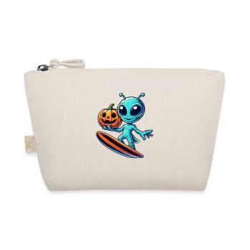 Halloween Alien Surfer Cute Alien Surf - Organic Pouch - nature - Front