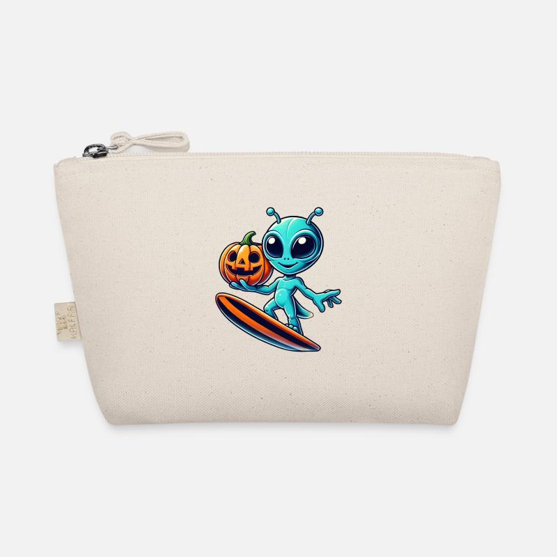 Halloween Alien Surfer Cute Alien Surf Organic Pouch
