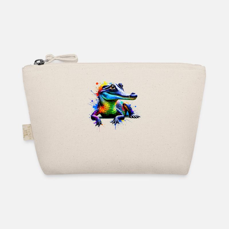 Bunte Splash Art Gharial Gaviale Bio-Täschchen