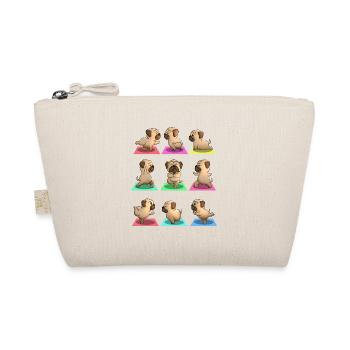 Yoga Lover Training Shirt Yoga Pug Dog - Organic Pouch - nature - Front