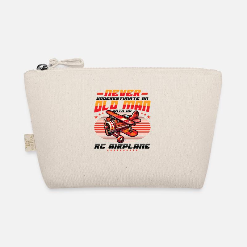 Old man with model airplane Organic Pouch