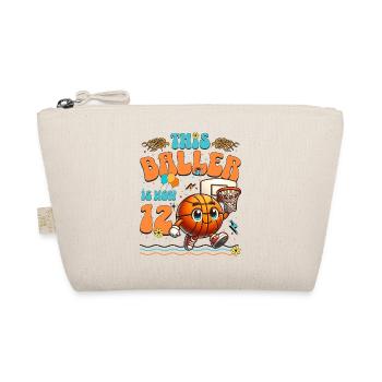 Basketball 12th Birthday Children's Birthday Party - Organic Pouch - nature - Front