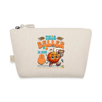 Basketball 8th Birthday Children's Birthday Party - Organic Pouch - nature - Front
