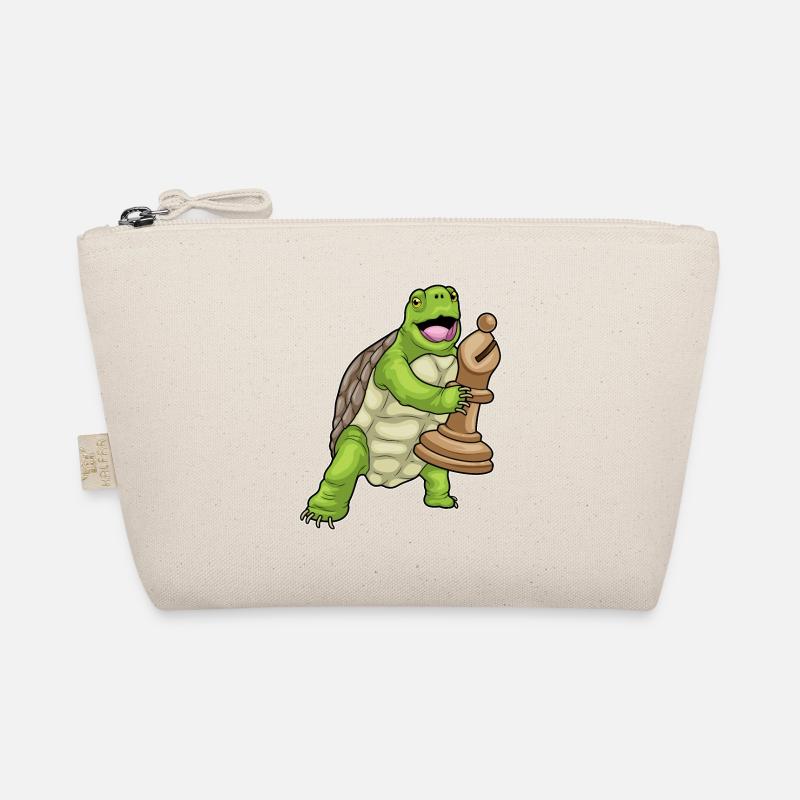 Turtle Chess Piece Bishop Chess Organic Pouch