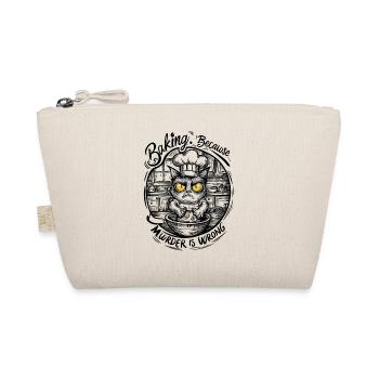 Funny Cat Baking Because Murder Is Wrong - Organic Pouch - nature - Front
