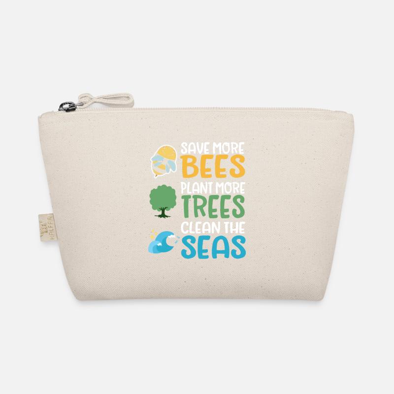 Save More Bees Plant More Trees Clean The Seas - Bio-Täschchen - Natur