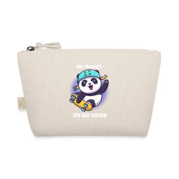 Panda Skater Spruch Ich Geh Skaten - Bio-Täschchen - Natur - Vorne