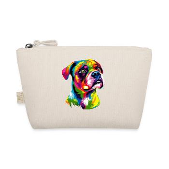 Deutscher Boxer Popart Regenbogen Bunter Boxer - Bio-Täschchen - Natur - Vorne