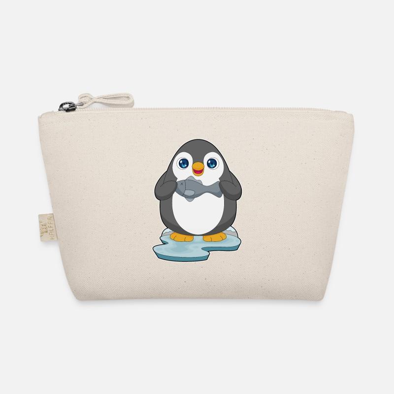 Pinguin Fisch - Bio-Täschchen - Natur