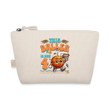 Basketball 4th Birthday Children's Birthday - Organic Pouch - nature - Front