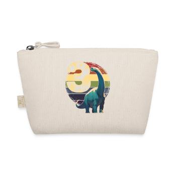 Brachiosaurus 3 Years 3rd Birthday Gift - Organic Pouch - nature - Front