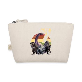Cool Dinosaur 7 Years 7th Birthday Gift - Organic Pouch - nature - Front