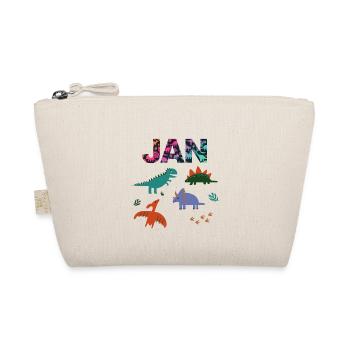 JAN - Schöner Jungen Name mit Dinosaurier - Bio-Täschchen - Natur - Vorne