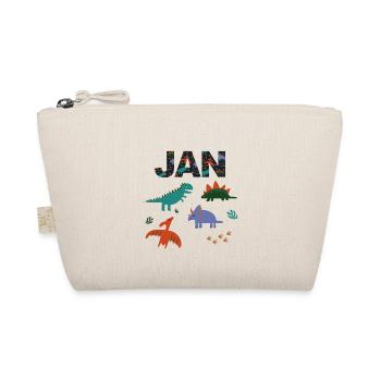 JAN - Schöner Jungen Name mit Dinosaurier - Bio-Täschchen - Natur - Vorne