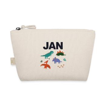 JAN - Schöner Jungen Name mit Dinosaurier - Bio-Täschchen - Natur - Vorne