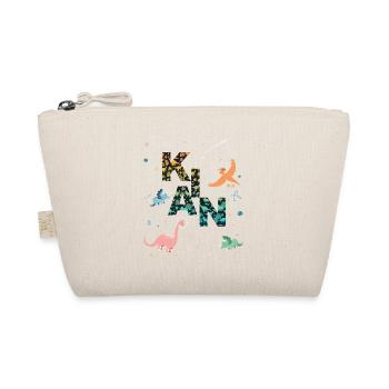KIAN - Beautiful boy name with dinosaur - Organic Pouch - nature - Front