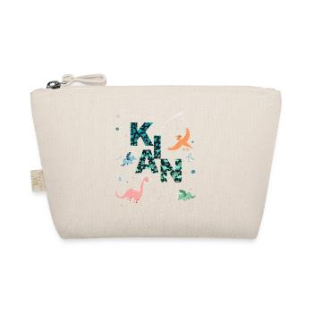 KIAN - Beautiful boy name with dinosaur - Organic Pouch - nature - Front
