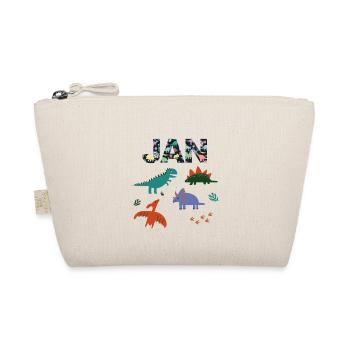 JAN - Schöner Jungen Name mit Dinosaurier - Bio-Täschchen - Natur - Vorne