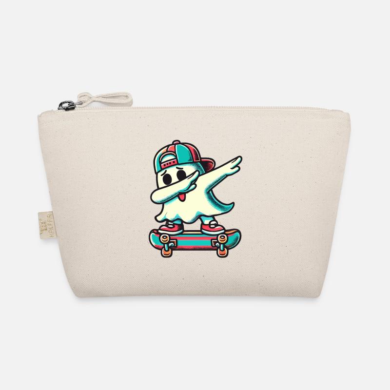 Skateboarding Dab Ghost Funny Halloween Organic Pouch