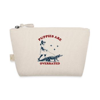 Puppies are Overrated - Girl Walking an Alligator - Organic Pouch - nature - Front