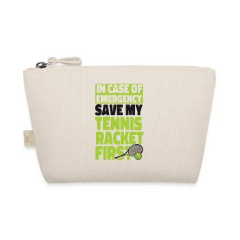 Funny Tennis Player Racket In Case - Organic Pouch - nature - Front