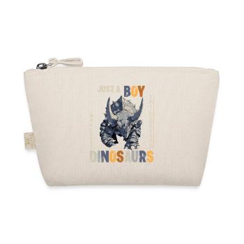 Just a Boy Who Loves Dinosaurs Triceratops - Organic Pouch - nature - Front