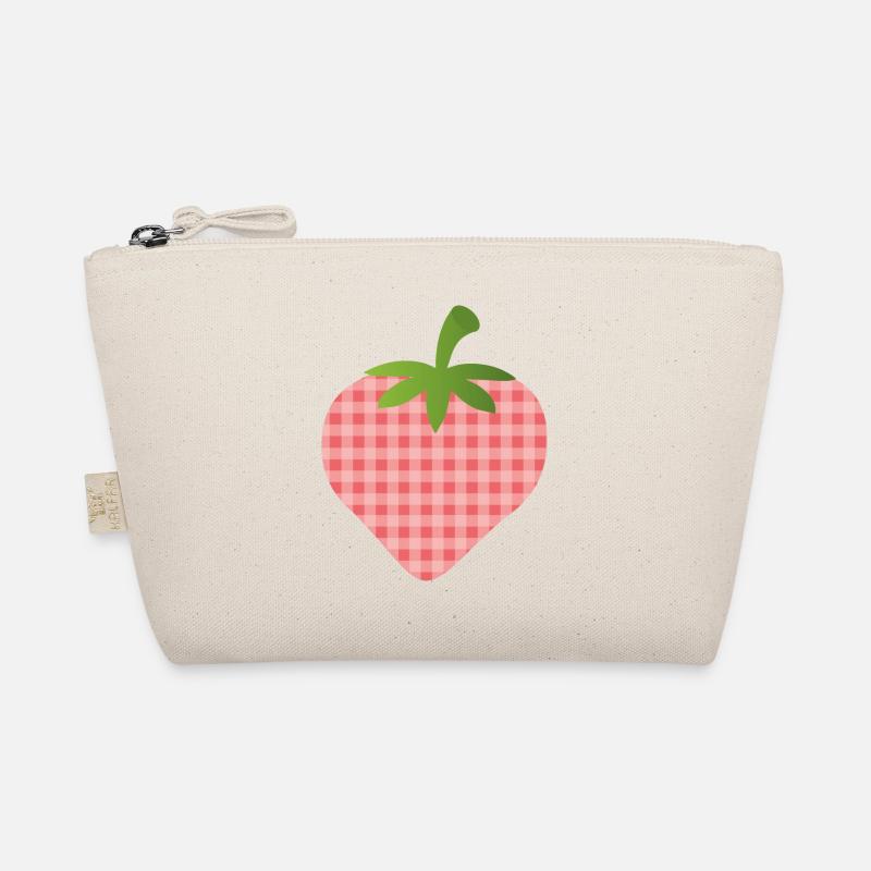 Strawberry with check pattern - personalizable Organic Pouch