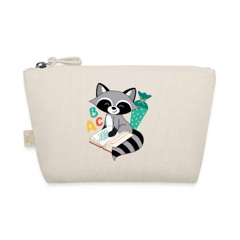 Raccoon with school cone school enrollment school child - Organic Pouch - nature - Front