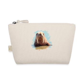Walrus Walrosse Walross - Organic Pouch - nature - Front
