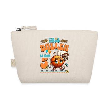 Basketball 5th Birthday Children's Birthday - Organic Pouch - nature - Front
