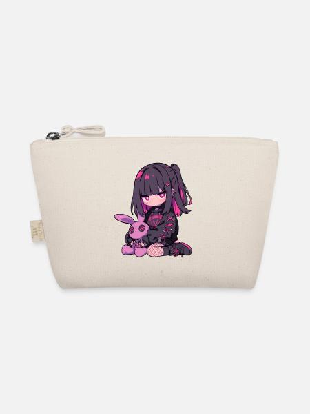 Anime Girl Goth Bunny Grunge Cute Kawaii Edgy - Bio-Täschchen - Natur