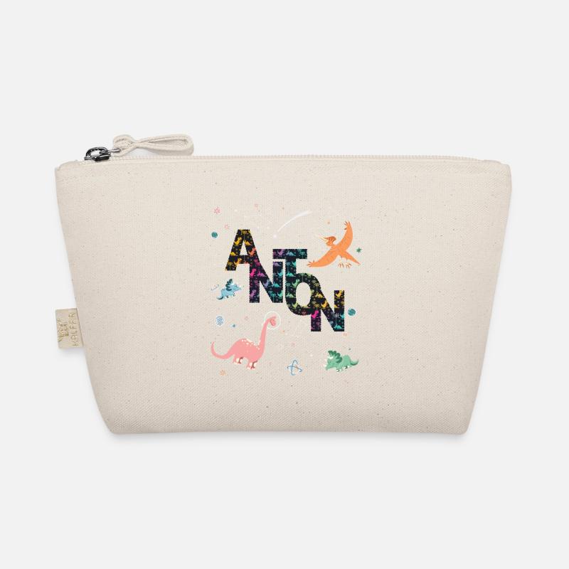 ANTON - Beautiful boy name with dinosaur Organic Pouch