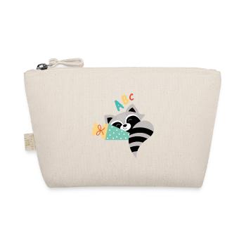 Raccoon with school cone school enrollment - Organic Pouch - nature - Front
