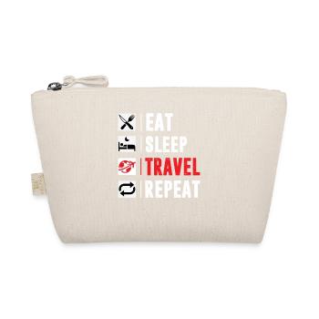 Eat SleepTravel Repeat Shirt For MEn Women And Kid - Organic Pouch - nature - Front