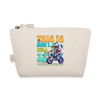 Motocross 12th Birthday - Organic Pouch - nature - Front