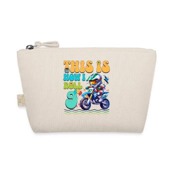 Motocross 9th Birthday - Organic Pouch - nature - Front