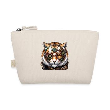 Steampunk Tiger Geschenk Kinder Tiger - Bio-Täschchen - Natur - Vorne