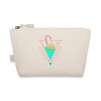 Lion Vaporwave Synthwave 90s 80s coucher de soleil - Trousse biologique - nature - Devant