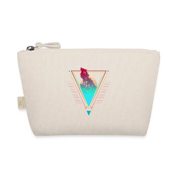 Wolf Vaporwave Synthwave 90s 80s sunset - Organic Pouch - nature - Front