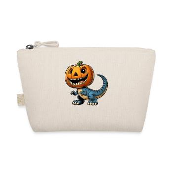 Halloween T-Rex Dinosaur Funny Whimsical Comic - Organic Pouch - nature - Front