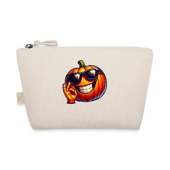 Cool Halloween pumpkin with sunglasses - Organic Pouch - nature - Front