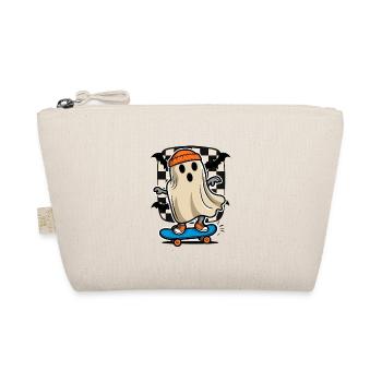 Skateboarding Skateboarder Ghost Halloween - Organic Pouch - nature - Front