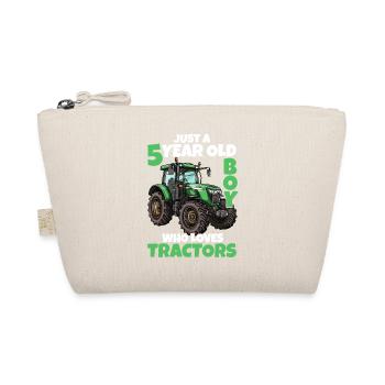 5 Jahre Traktor Junge 5. Geburtstag Geschenk - Bio-Täschchen - Natur - Vorne