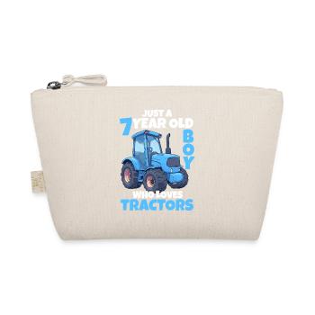 Traktor 7 Jahre Junge 7. Geburtstag Geschenk - Bio-Täschchen - Natur - Vorne