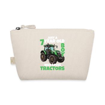 7 Jahre Traktor Junge 7. Geburtstag Geschenk - Bio-Täschchen - Natur - Vorne