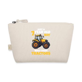 Traktor 7 Jahre 7. Geburtstag Junge Geschenk - Bio-Täschchen - Natur - Vorne
